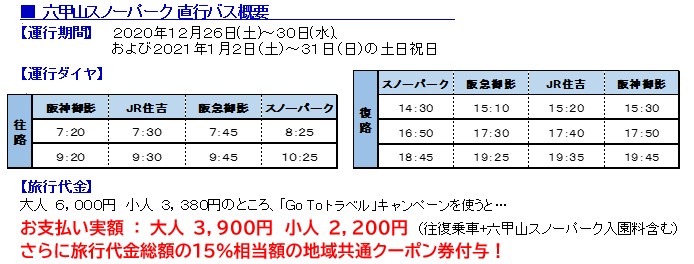 六甲山観光 Go To トラベル キャンペーン対象 六甲山スノーパーク 直行バス運行 山のふもとから楽々アクセス ニュースリリース 阪神電気鉄道株式会社 六甲山観光 Go To トラベル キャンペーン対象 六甲山スノーパーク 直行バス運行 山のふもとから楽々アクセス ニュースリリース 阪神電気鉄道株式会社