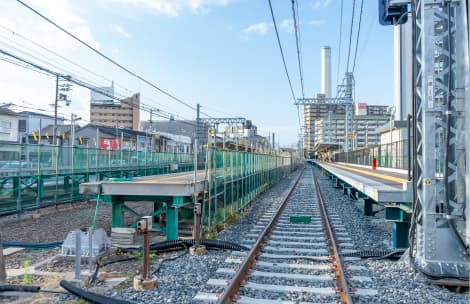 福駅（上り）切替工事完了後の状況