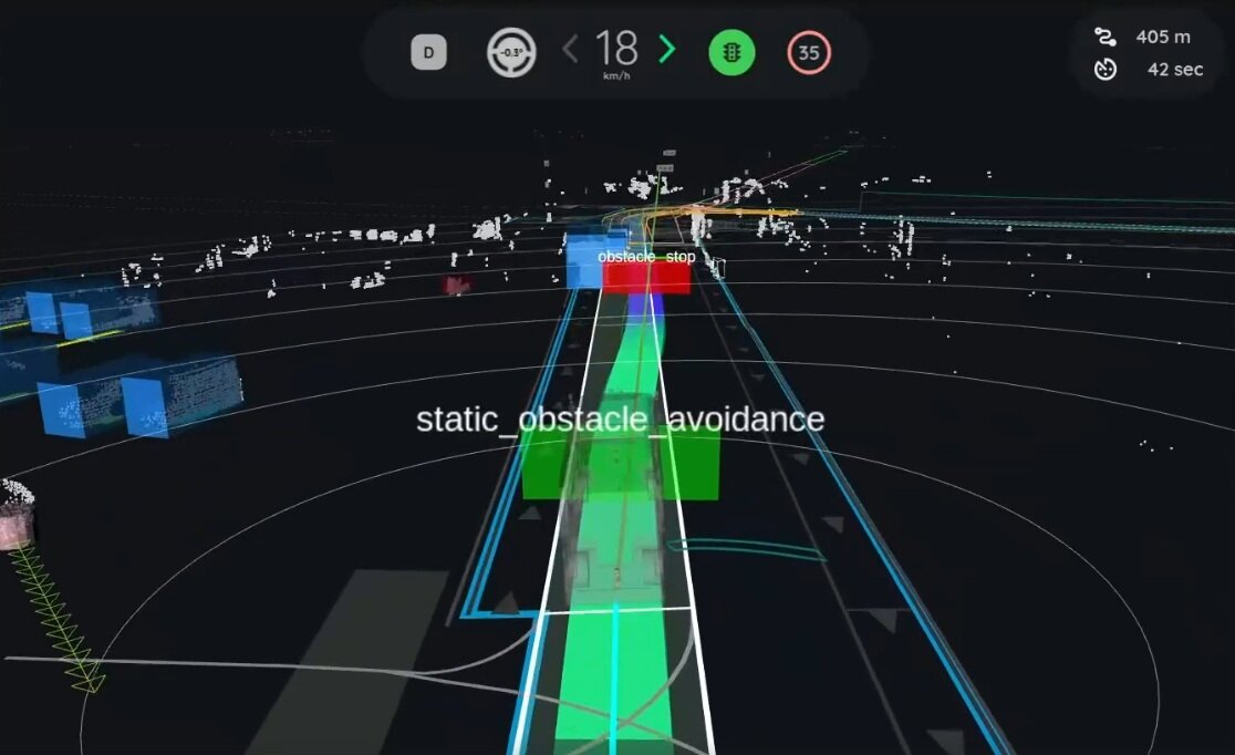 最新の技術で、路上駐車の自動回避にも取り組んでいます。（画像提供：ティアフォー）