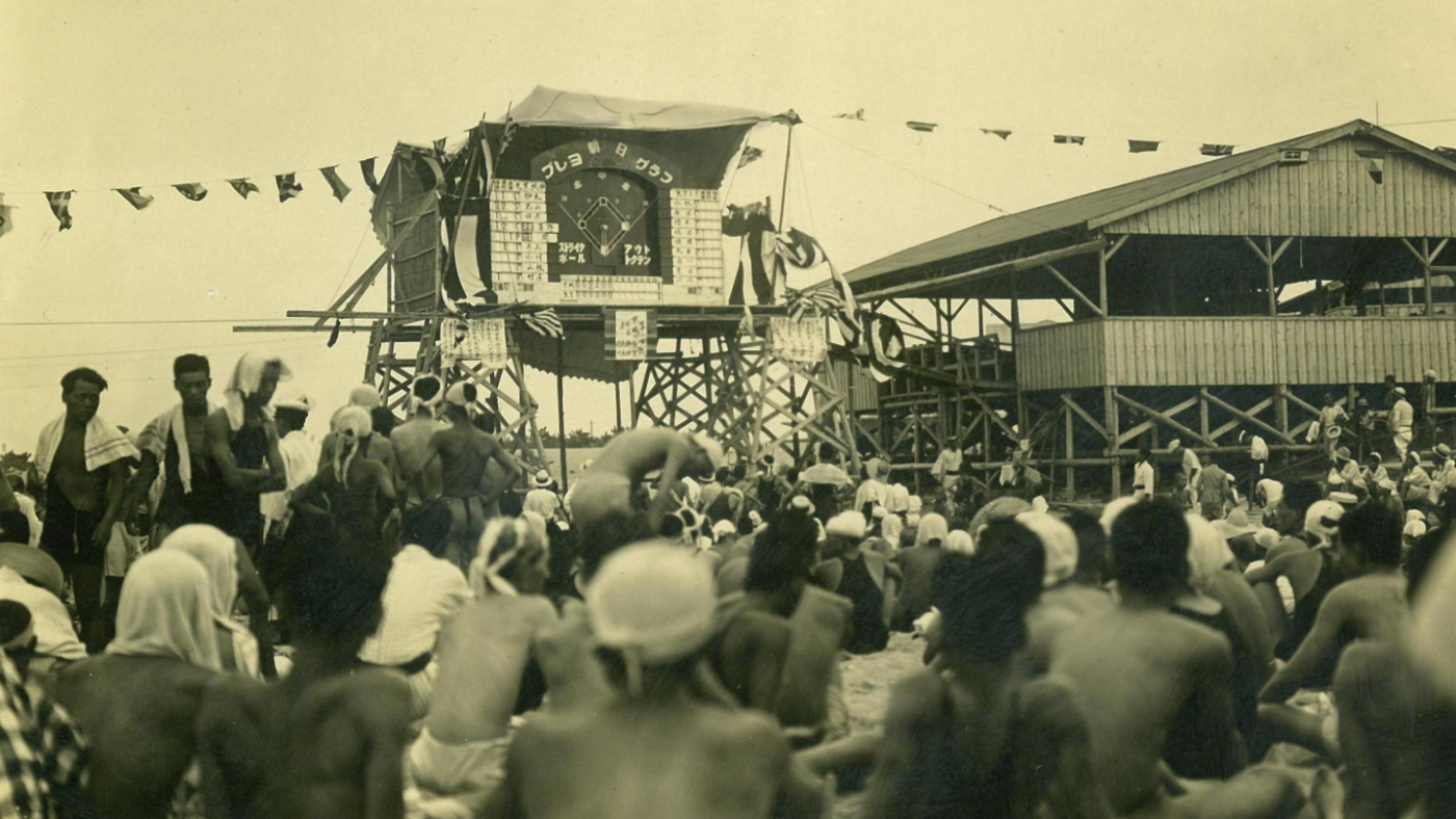甲子園海水浴場に設置された野球競技板＜1928年＞